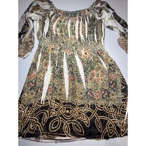 Unity World Wear Women's Boho Dress Size Small Elastic Waist
